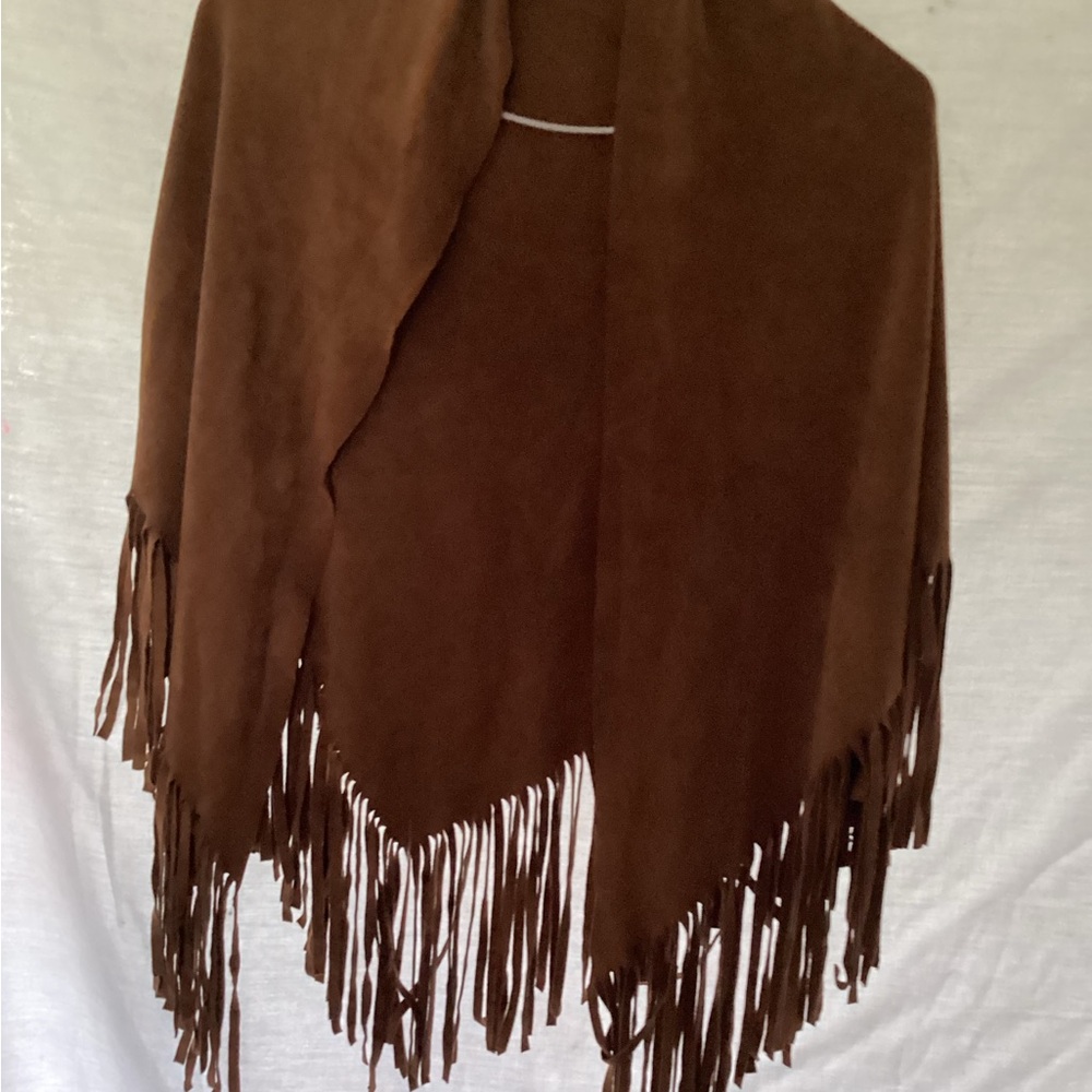 Faux suede shawl , nice wrap around shoulders .